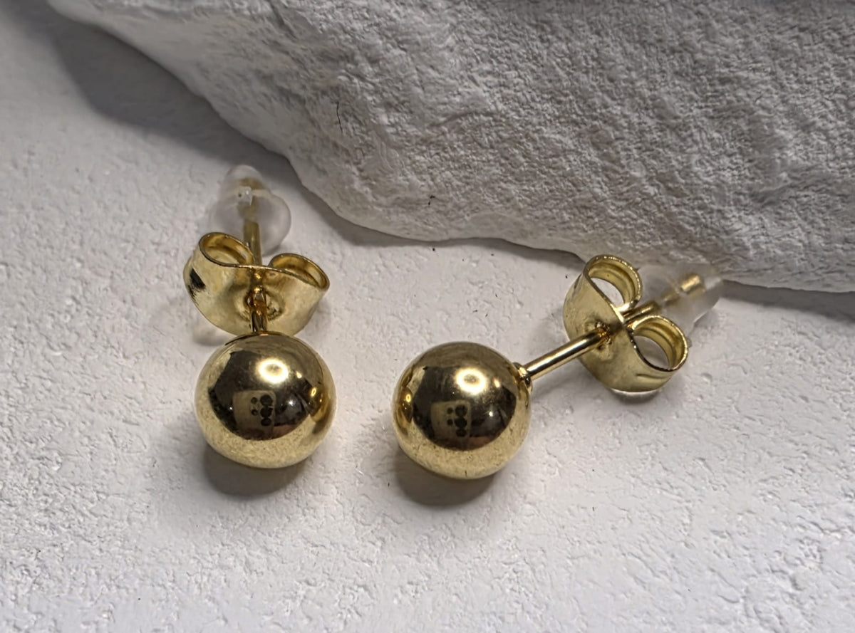 Gold Ohrring Stecker Kugel Edelstahl