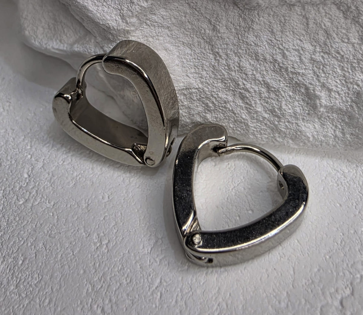 Silber Ohrring Herz Creolen Edelstahl