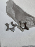 Silber Ohrring Creolen Stern Edelstahl