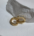 Gold Ohrring Creolen Glitzersteine Edelstahl