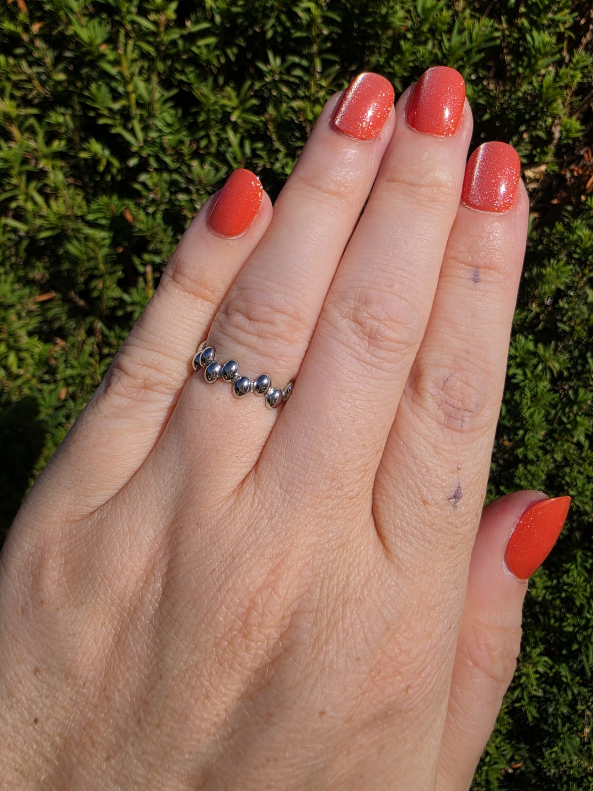 Silber Ring Kugeln Edelstahl – verstellbar