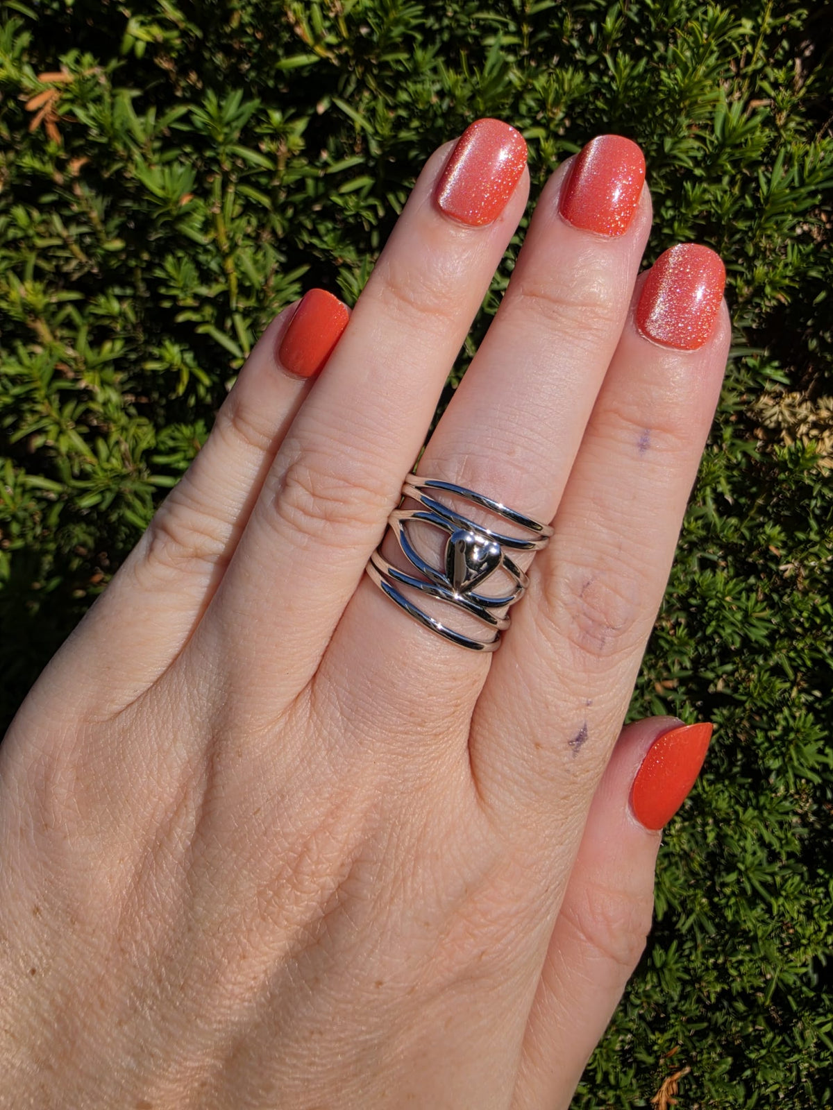 Silber Ring Mehrreihig Edelstahl – verstellbar