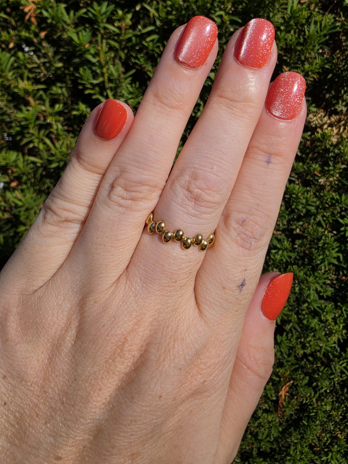 Gold Ring Kugeln Edelstahl – verstellbar