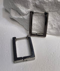 Silber Ohrring Creolen Quadrat Edelstahl