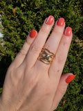 Gold Ring Mehrreihig Edelstahl – verstellbar
