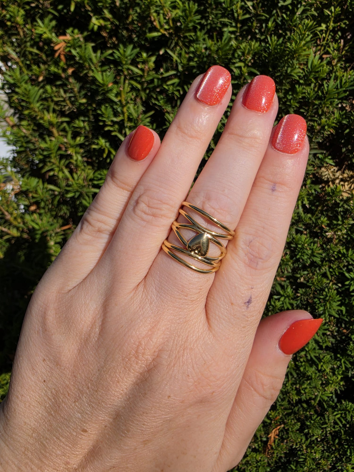 Gold Ring Mehrreihig Edelstahl – verstellbar