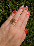 Gold Ring Lebensbaum Edelstahl – verstellbar