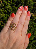 Gold Ring Blume Edelstahl – verstellbar