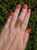Gold Ring Wellen Edelstahl – verstellbar