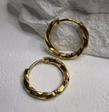 Gold Ohrring Creolen Gedreht Edelstahl