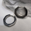 Silber Ohrring Creolen Achteck Edelstahl