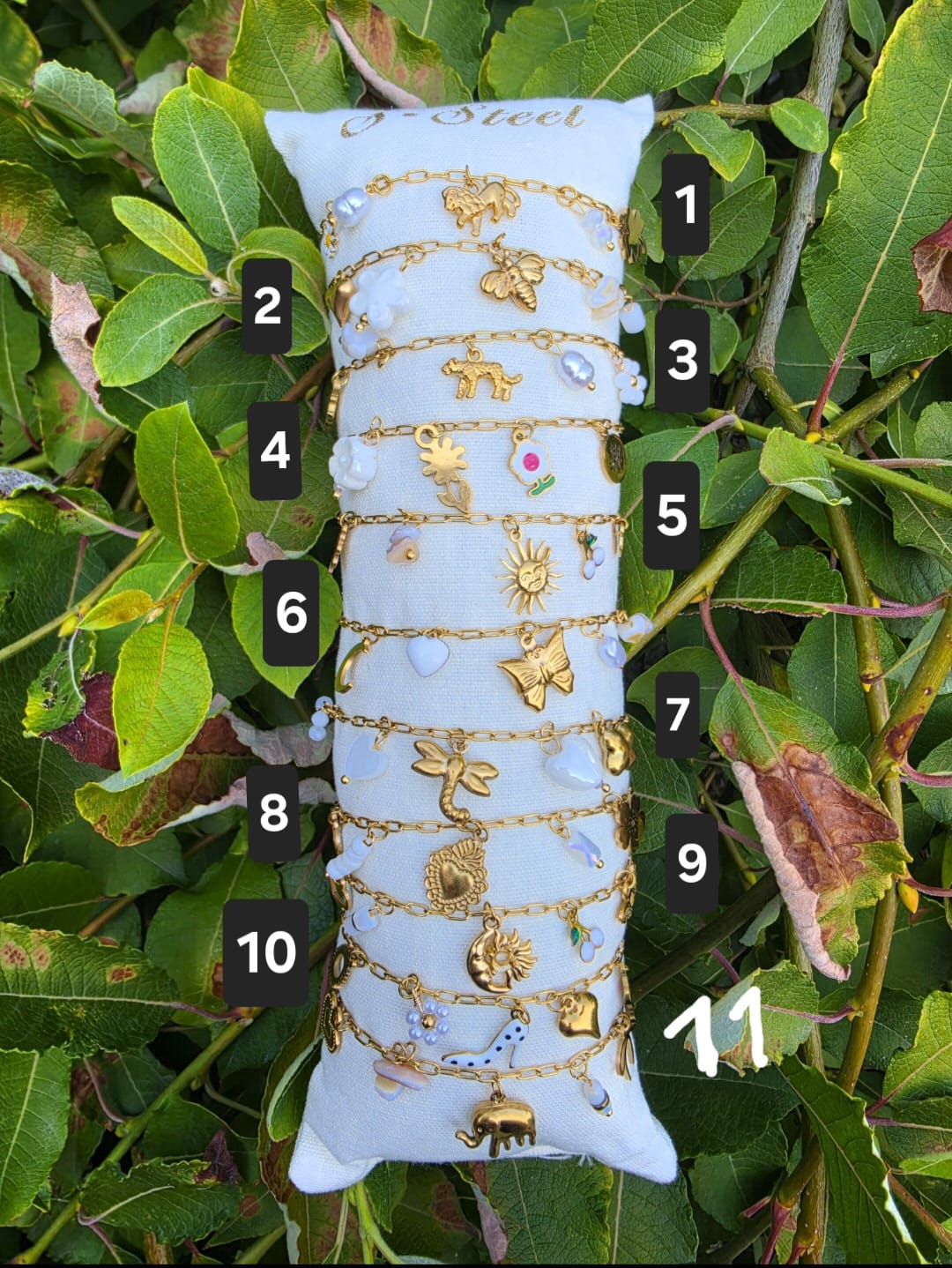 Gold Armband Weiß Edelstahl – Nummerierung 1 bis 11