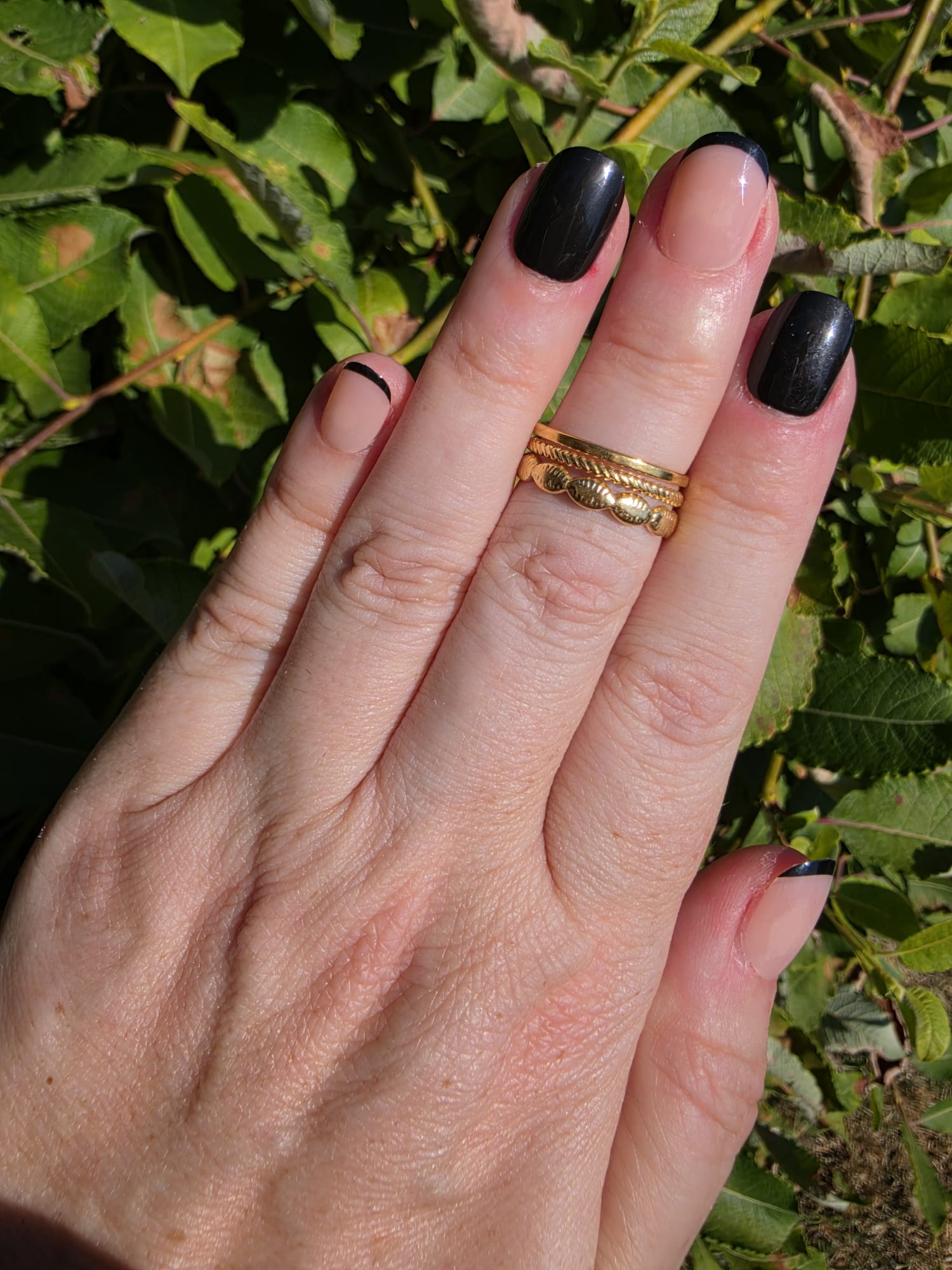 Edelstahl Ring Gold Schlangen-Stapel