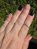 Edelstahl Ring Silber Welle Zirkonia
