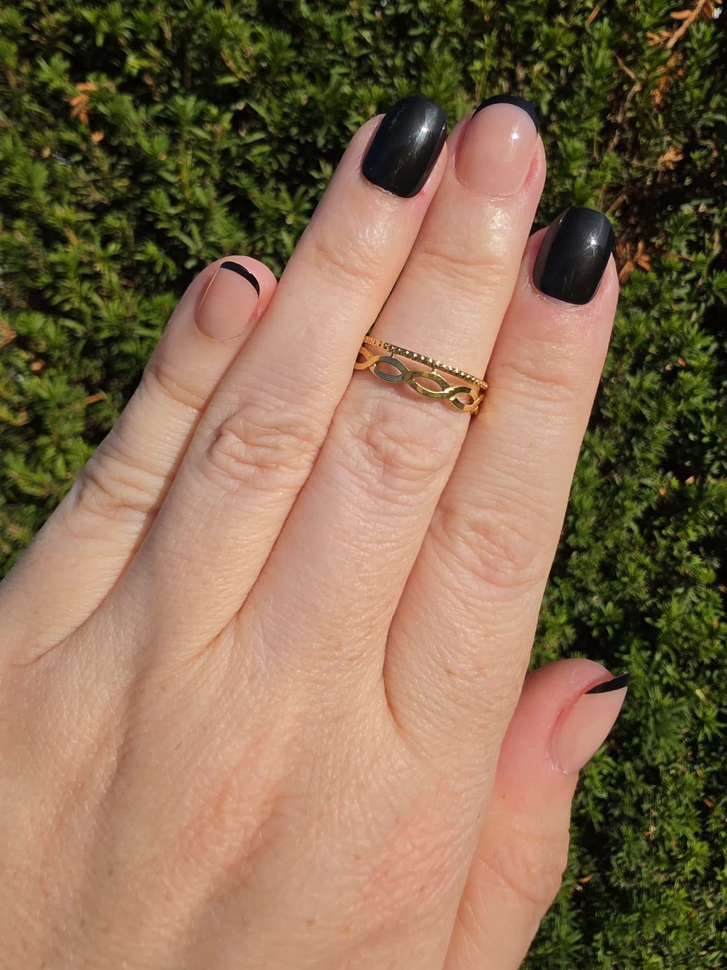 Edelstahl Ring Gold Infinity Kugelband