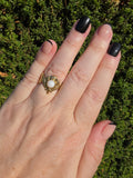 Edelstahl Ring Gold Schlange Perle Schuppenmuster