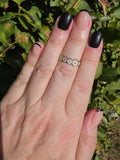 Edelstahl Ring Gold Blumen-Reihe Emaille